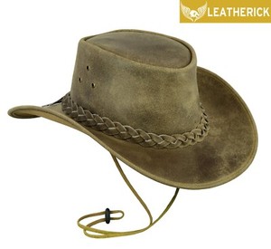 leather bush hat