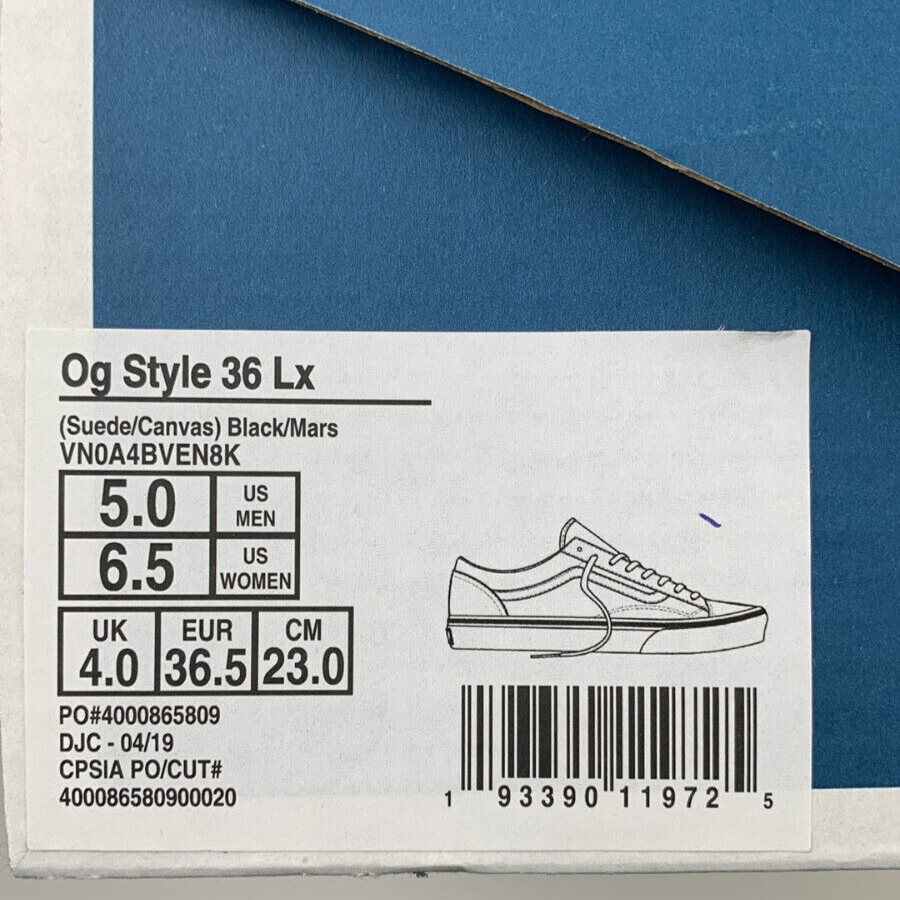 VANS Vault OG Style 36 LX Mens 5.0 Black Marshmallow New Old VANS Vault OG Style 36 LX Mens 5.0 Black Marshmallow New Old