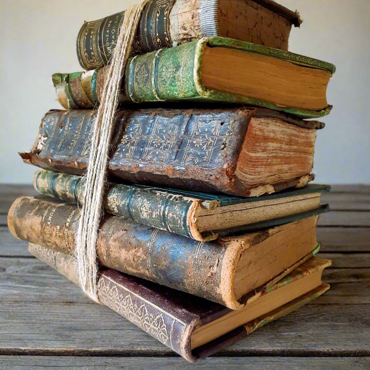 Antique French Book Stack – 6 Rare Books (1718–1924) | 300-Year