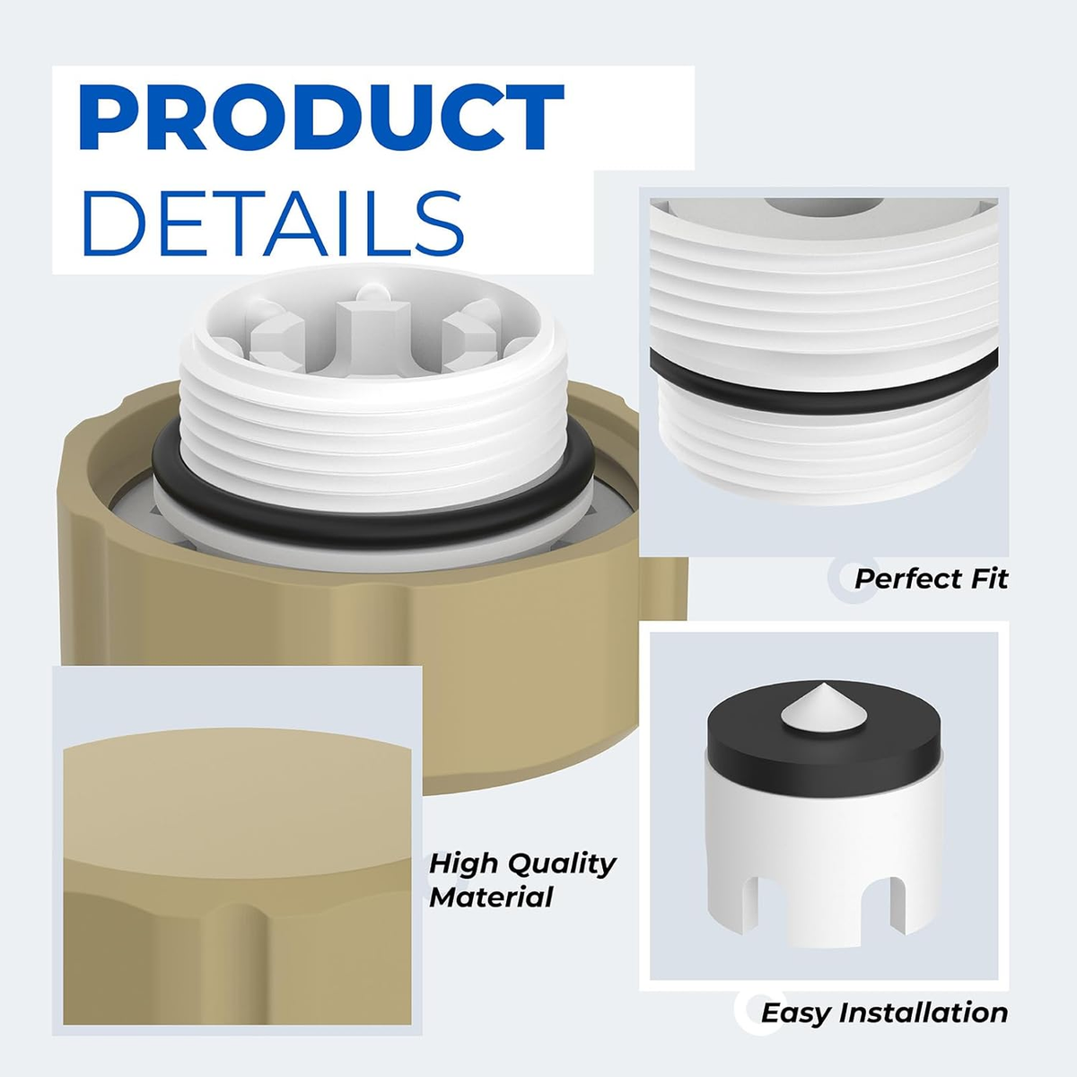 Asse 1019-A Faucet Repair Kit – 1 Set Water Stop Valve Core & Gasket Replacement, Copper & Rubber Washer For Kitchen, Bathroom & Outdoor Spigots