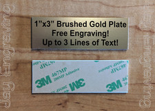 Custom Engraved 1x3 Brushed Gold finish Self-Adhesive Plaque / Sign Plate Tag