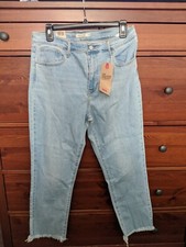 Levi Strauss Co. Light Wash High Rise Cropped Blue Jeans NWT, Size 32