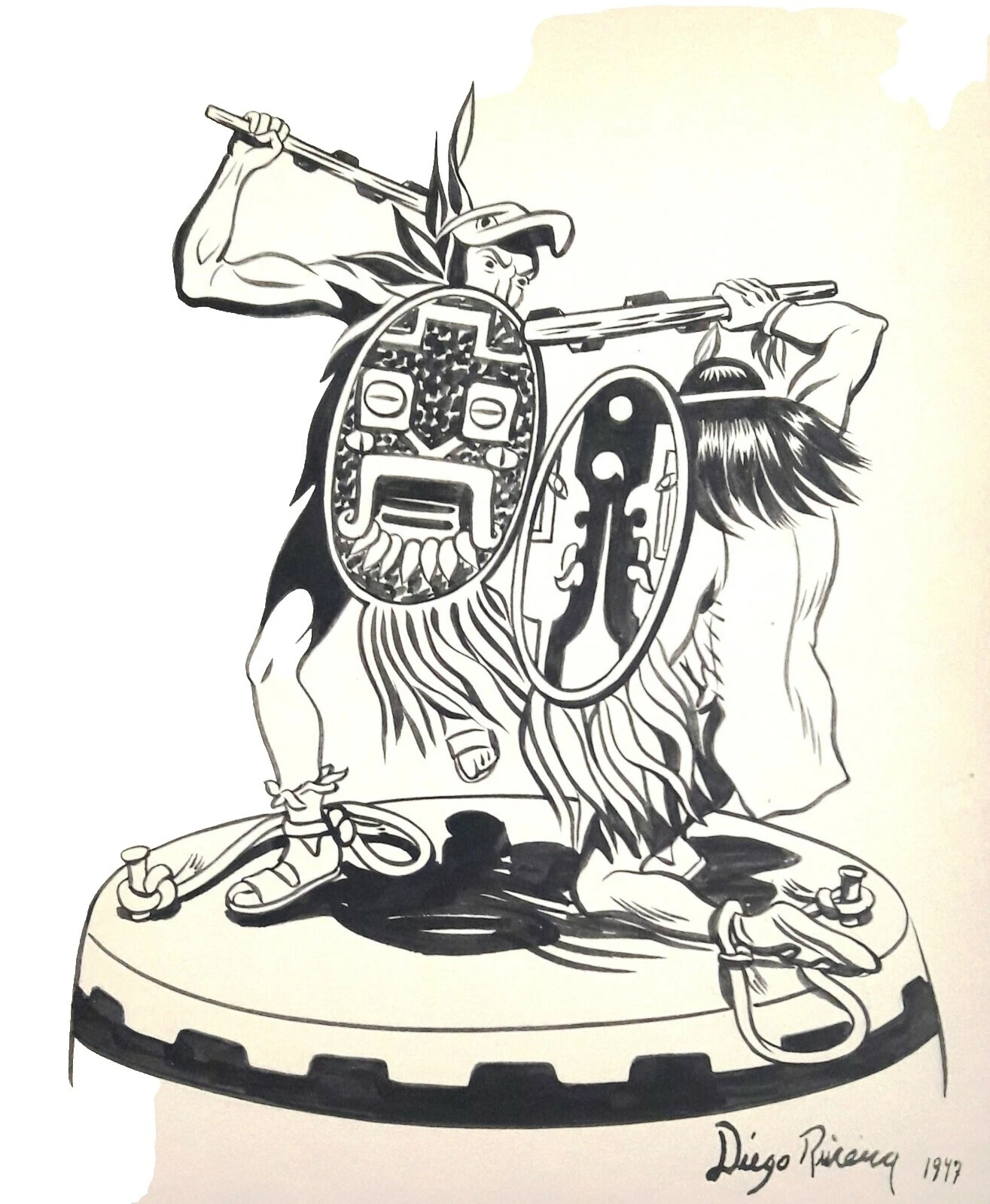 Diego Rivera figuras dibujos de arte