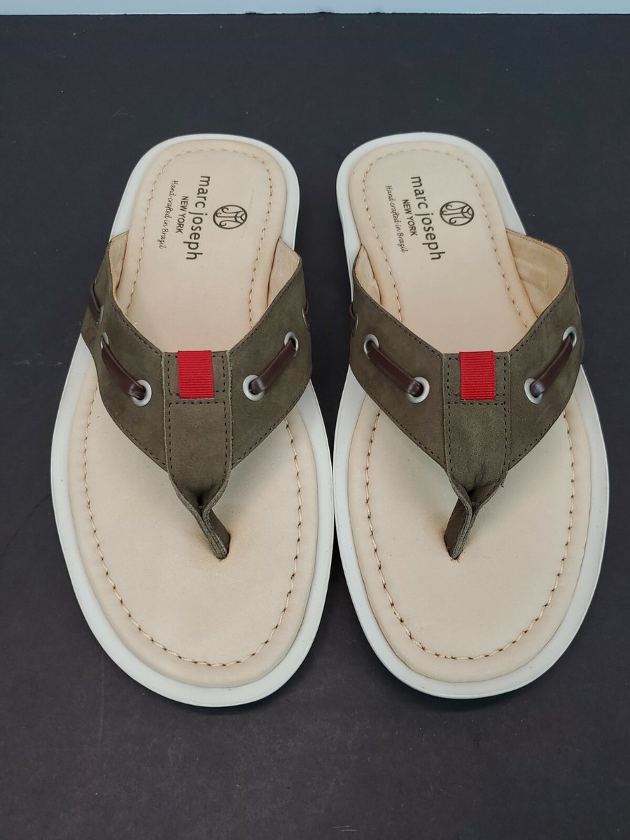 Marc Joseph Mens Rockaway Beach Olive Green Nubuck Flip  display picture 1