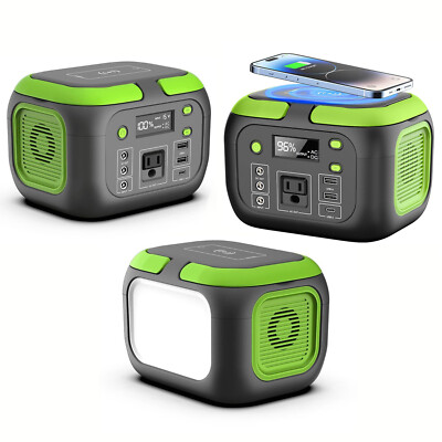 200W Portable Power Bank Laptop Phone Battery Charger Solar Generator LED Light