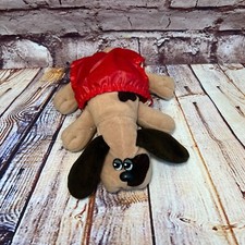 Tonka 1980s Vintage Pound Puppies Newborns Tan And Brown Plush With Red Diaper