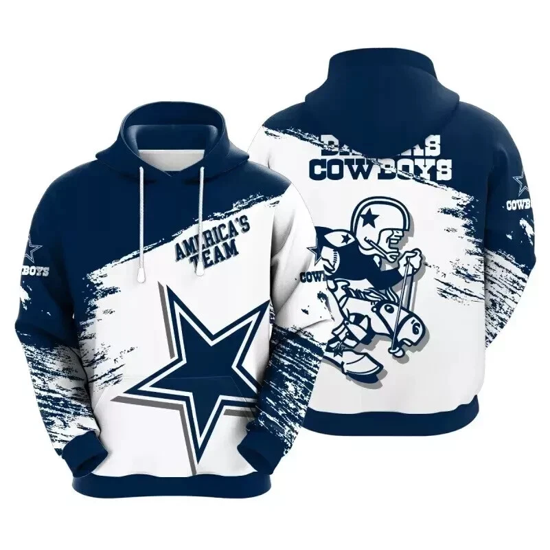 Dallas Team Jacket Mens Pullover Hoodie Casual Hooded Sweatshirts