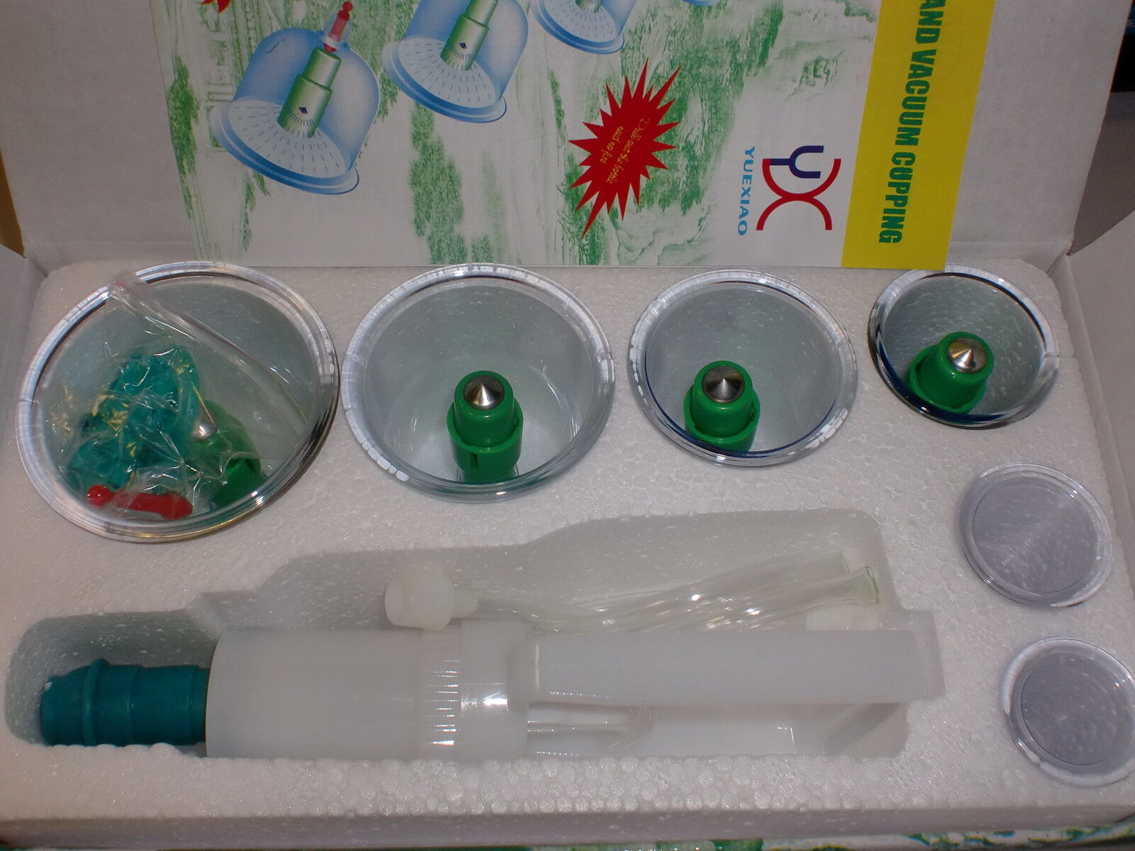 NEW WHOLESALE 50 SETS, HIGH QUALITY 6 CUPS & PUMP VACUUM CUPPING HIJAMA CHINESE Populaire verkoop, origineel