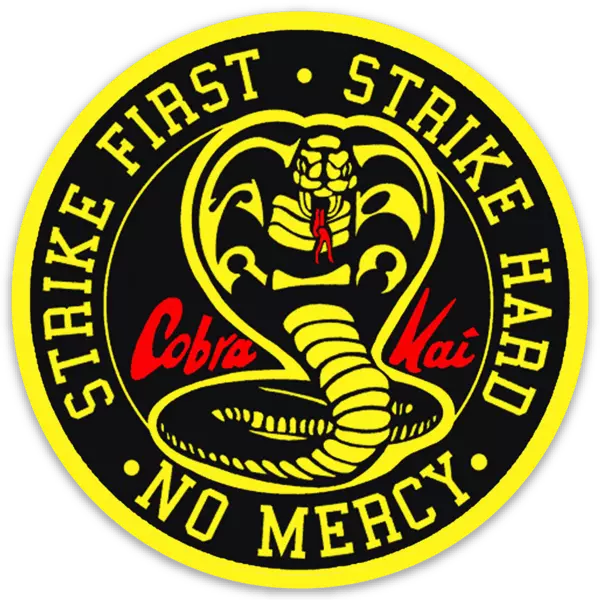 Cobra Kai Logo Type (Karate Kid) Strike Hard Strike First No Mercy Diecut  MAGNET