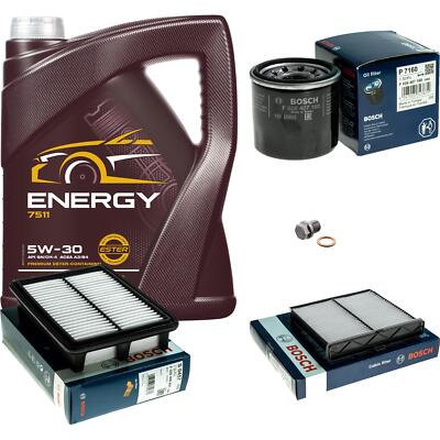 BOSCH inspektionspaket 5 L MANNOL 5W-30 Energy für Mazda 2 1.5 SKYACTIV-G M