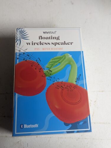 Vivitar Floating Wireless Bluetooth Speaker Cherry IPX5 Water Resistant  NEW - Afbeelding 1 van 2