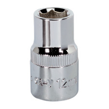 Sealey WallDrive Socket 12mm 1/2"Sq Drive Fully Polished - SP1212