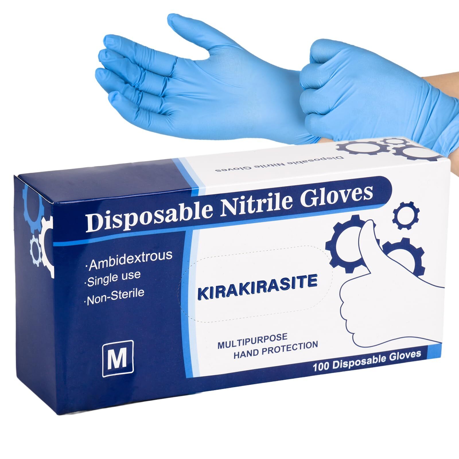 Disposable Nitrile Gloves 100pcs Rubber Gloves Latex Free Free for Kitchen Co...
