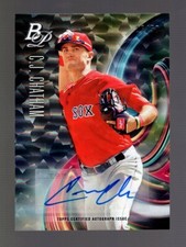 2018 BOWMAN PLATINUM ICE TOP43 C.J. CHATHAM RC AUTO AUTOGRAPH 16/50 RED SOX