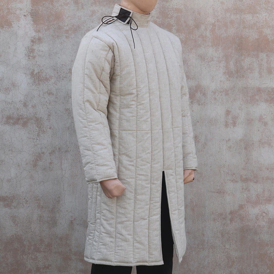 Conjunto de lino medieval Gambeson Aketon acolchado armadura para vestido SCA/Hema y Larp Foto 2 de 4