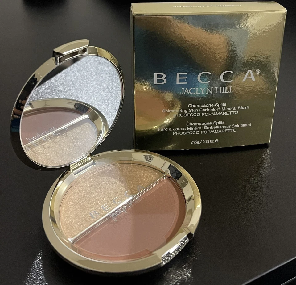 BECCA Jacklyn Hill Shimmering Skin Perfector Blush Duo PROSECCO POP/AMARETTO NIB - Image 2 of 2