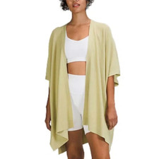 Lululemon XS/S Dew Green Merino Wool Short Sleeve Wrap Sweater Cardigan NWT