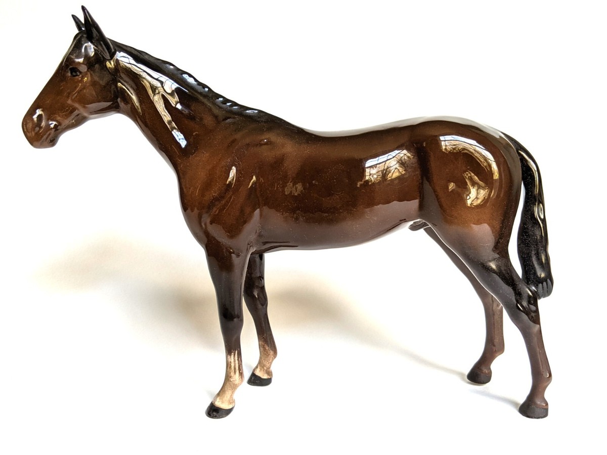 BESWICK 馬　置物 英国ベスウィック社製 Beswick木製台座付き 馬と仔馬 陶器 【公式通販】