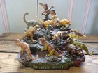 12 CAST RESIN & PAINT DETAILED DINOSAUR FIGURES, CHILDS TOY DISPLAY GIFT SET NEW