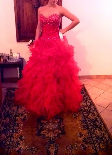 Splendido Abito da Sposa Rosso taglia regolabile 42/44 | eBay