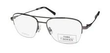 TIMEX 5:24 PM "ITALIAN MAFIA BOSS" STYLE HALF-RIMLESS HOT EYEGLASS FRAME/GLASSES