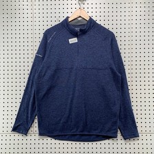 Peter Millar Crown Sport Active Apollo Quarter Zip Golf Pullover Men Medium Blue