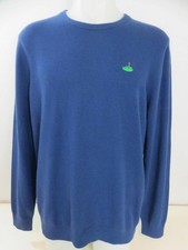NEW Lands End Dark Blue Cashmere Sweater Golf Logo Size L 42-44 NWT
