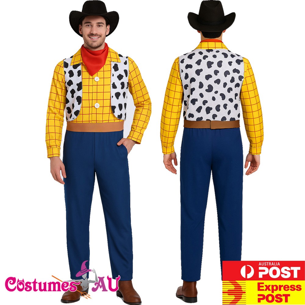 Mens Woody Costume Adults Toy Story Wild Western Cowboy Disney