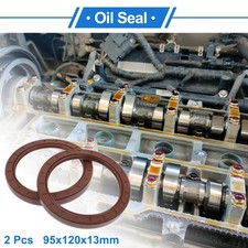 Oil Seal Seal Ring Rotary Shaft Seal FKM Rubber 95x120x13mm Brown 2 Pcs