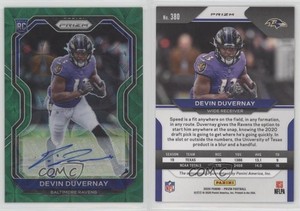 2020 Panini Prizm Green Scope /75 Devin Duvernay #380 Rookie Auto RC