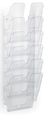 DURABLE Wand Prospekthalter Set ''FLEXIPLUS 6'' A4 6 Fächer Hochformat transparent