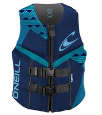 O'Neill Women's Reactor USCG Life Vest 12 Navy/Riviera/Turquoise