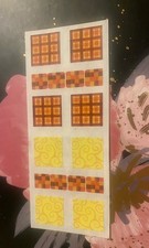 Vintage Creative Memories Patterned Blocks Brownish Yellow Sticker Strip 2x5 In.
