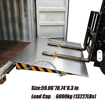 Heavy Duty Steel Dock Boards 6000kg Cap. Mobile Loading Ramp Customizable Height