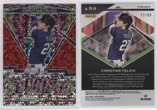 2021 Panini Prizm Fearless Red Donut Circle Prizm /99 Christian Yelich #FR-14