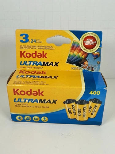 (NEW) Kodak Ultramax 400 35mm Box of 3x24 Exposures Expired 12/2010 Film Sealed
