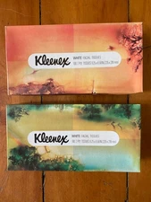 Lot of 2 VTG 1978 Kleenex Tissue Boxes, Deadstock 1970's NOS Never Opened