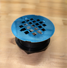Westbrass D206P-26 2" No-Caulk PVC Compression Shower Drain 4-1/4", Round Grid
