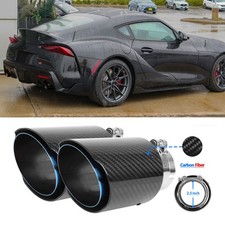 For Toyota Gr Supra 2pcs Carbon Fiber Muffler Exhaust Pipe Tips 2.5 In 3.5 Out