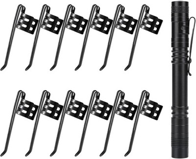 20 Pieces Replacement Flashlight Clip for Removable Accessories, Black 