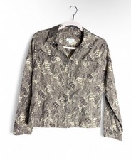 Christopher Banks Cotton Brown  Khaki Floral Button jacket. Size S