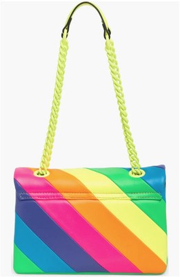 Kurt Geiger London Brixton Lock Neon Rainbow Leather Shoulder Bag