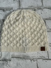 Frye Cable Knit Off White Beanie Hat One Size Acrylic Knit