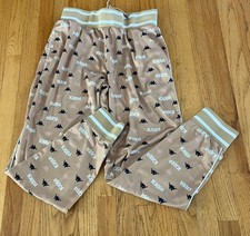 Kappa Jogger Pants XL Kern Gold Track Pants w/ Drawstring Elastic Logo Allover