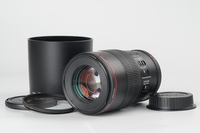 [Near Mint] Canon EF 100mm f2.8 L Macro IS USM lens w/Hood From JAPAN #4041A