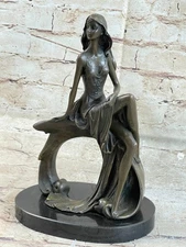 Art Deco Sculpture Nude Girl Woman Naked Goddess Bronze Statue Figurine SALE
