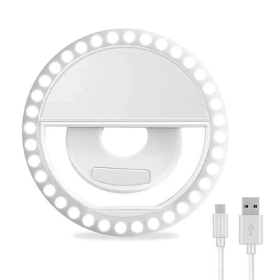 Bestpreis LED Ringlicht Selfie Ring Light Licht Handy USB Wiederaufladbar