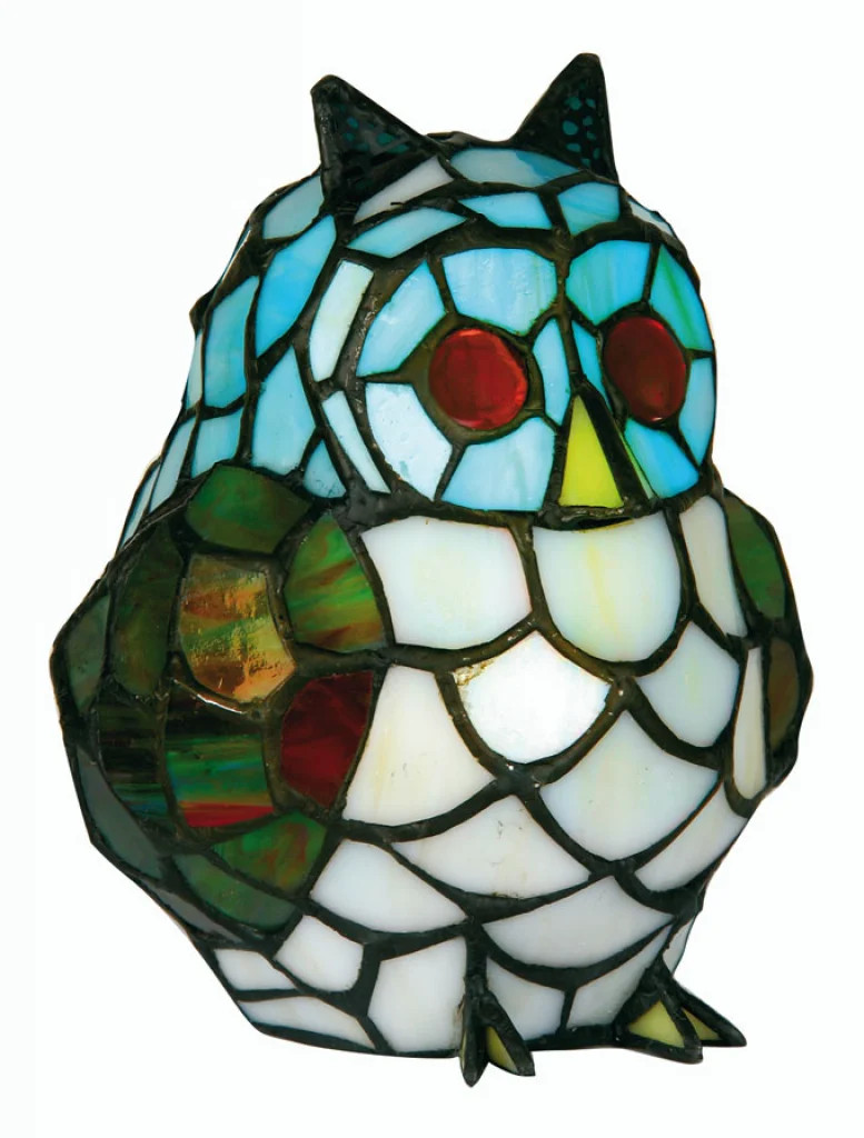Tiffany Table Light Floor Multi-Coloured Owl Oaks Lighting OT 850