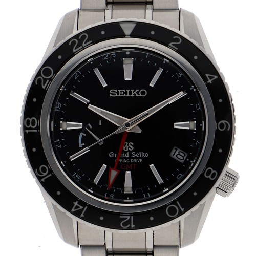 SEIKO SBGE201 Grand Seiko GMT black Dial Spring Drive Stainles...
