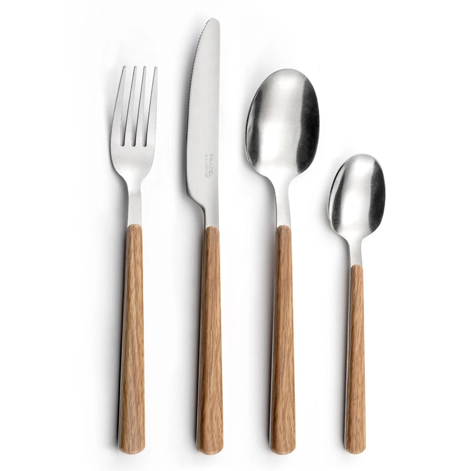 Amefa Bosquet BesteckSet, 24teilig, Edelstahl 18/0, Holzgriff, spülmaschineng... - Bild 3 von 4